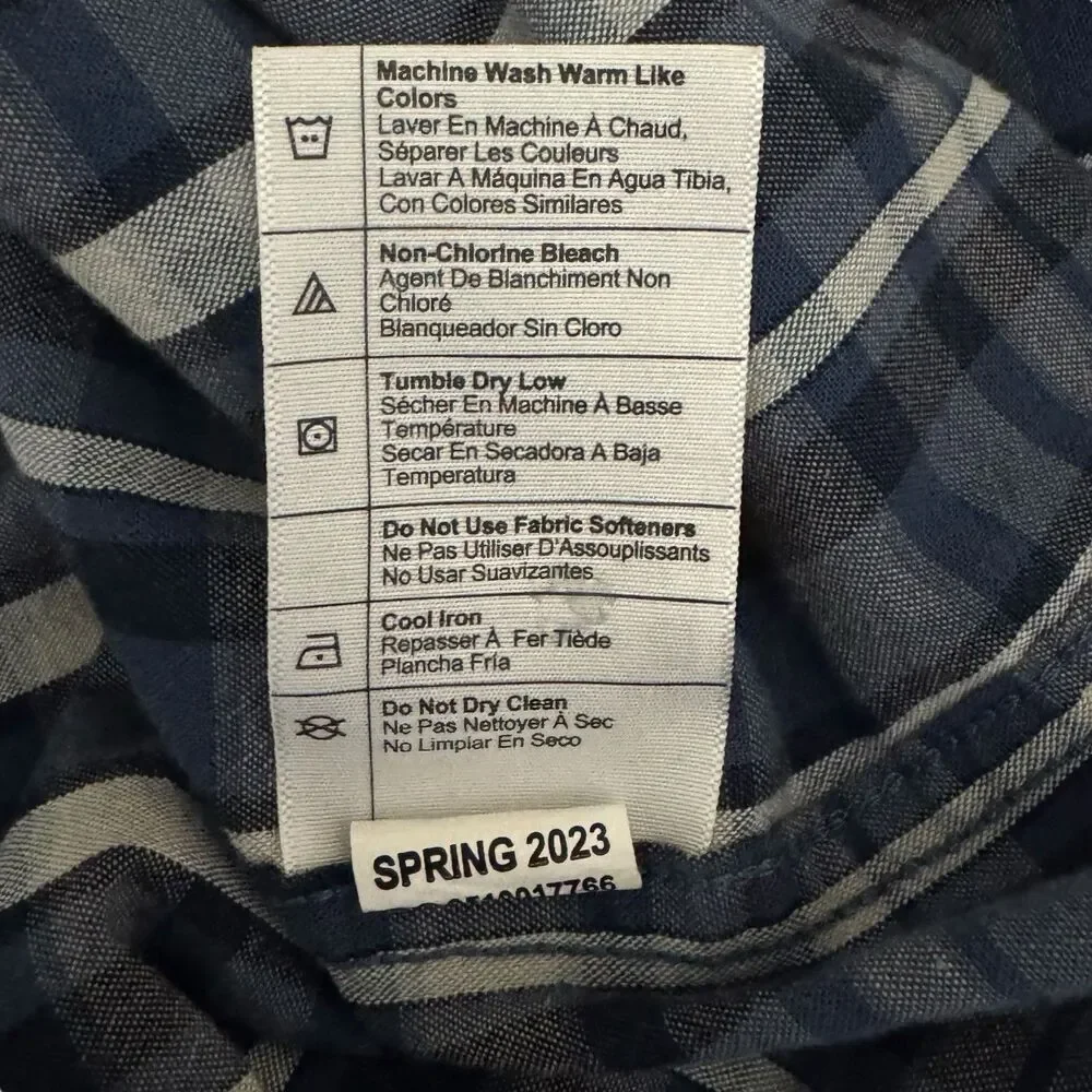 Carhartt Men 2XL Loose Fit Blue Plaid Button Down Shirt Short Sleeve Workwear - Picture 9 of 9